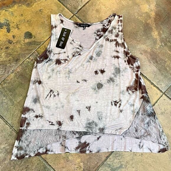 NWT Yak & Yeti Tye-Dye Tank with Lace Accents Small - Picture 3 of 8